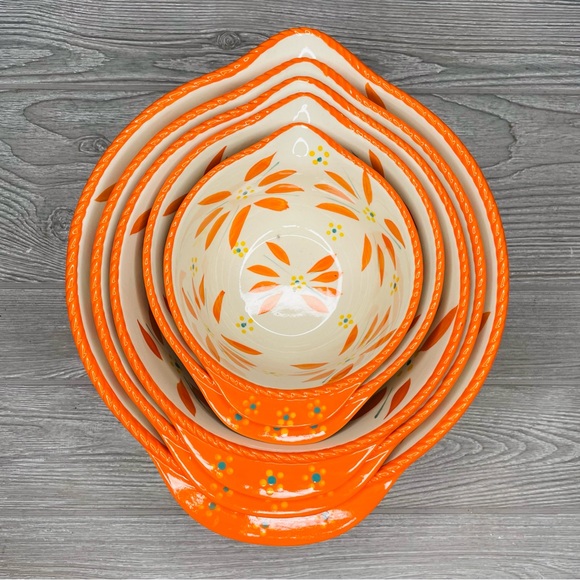 Temp-tations old world floral nesting measuring bowls with spout 5 set - Picture 5 of 10